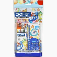 Doms Champions Kit | Perfect Value Pack | Kit for School Essentials | Gifting Range for Kids | Combination of 6 Stationery Items | Pack of 1
